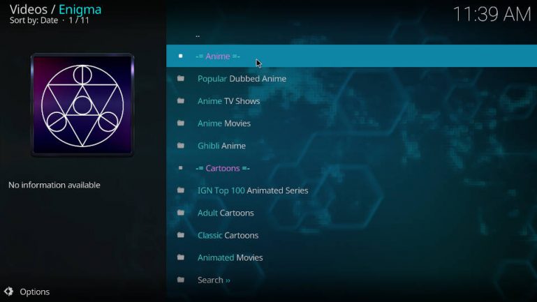 Enigma Kodi Addon (Movies & TV Shows) – Kodi-Guide.com