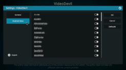 VideoDevil Kodi Addon Settings 2