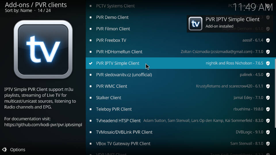 How to Install PVR IPTV Simple Client Kodi Addon - Step 9